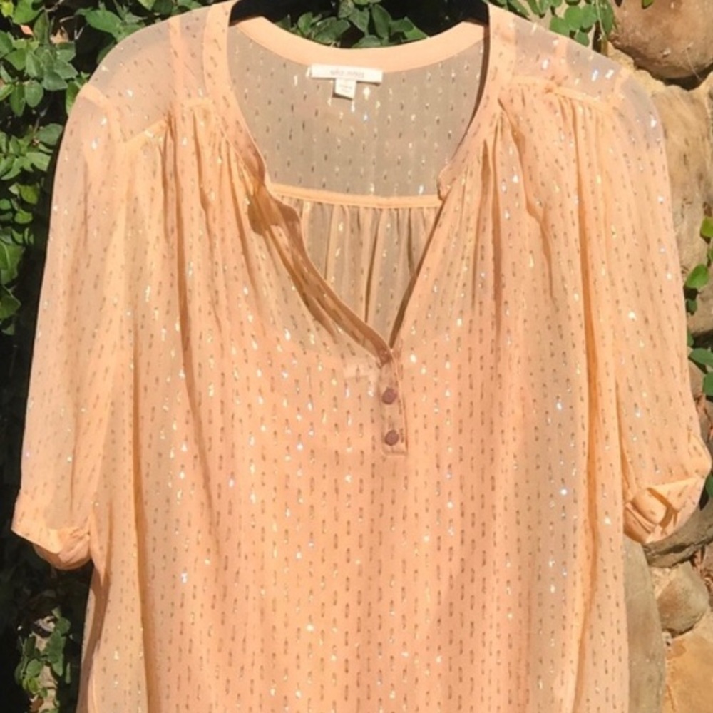 🆕 Ella Moss Sparkling Peach Top w/ Snap-In Cami
